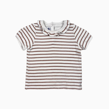 T-shirt à rayures roses paillettées 24M