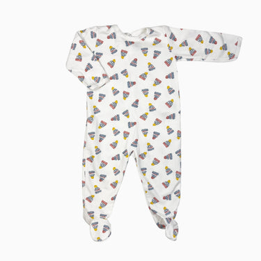 Pyjama blanc 'tuques' en coton épais 12M