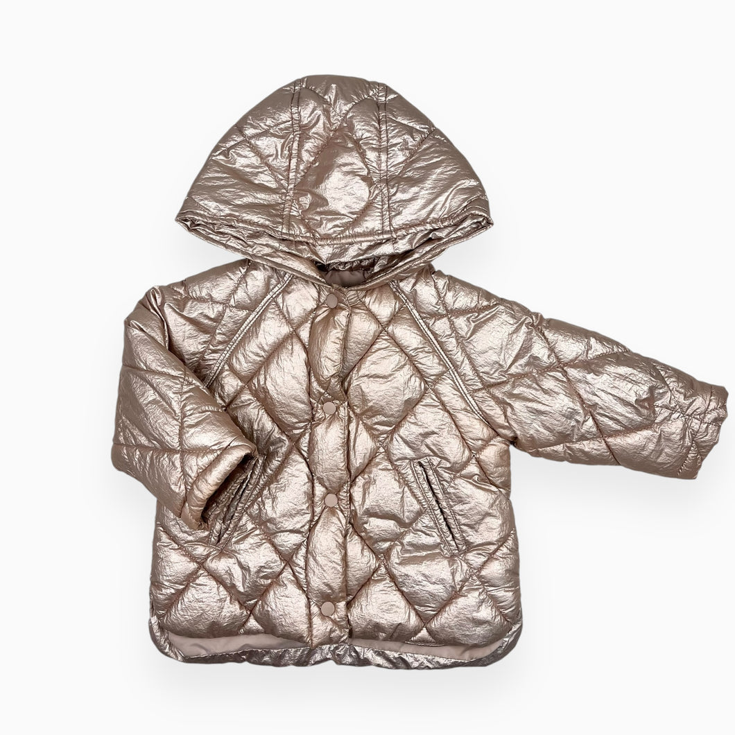 Manteau style puffer rosegold 9-12M