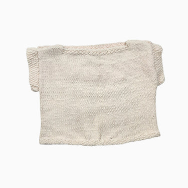 Pull rose pâle en tricot de coton fait main 2-3Y