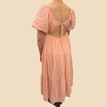 Robe maxi corail en coton et viscose pour femmes M