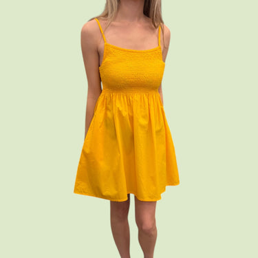 Robe courte jaune en coton pour femmes S