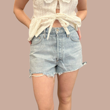 Short premium 'light wash' en denim de coton bio pour femmes 27US
