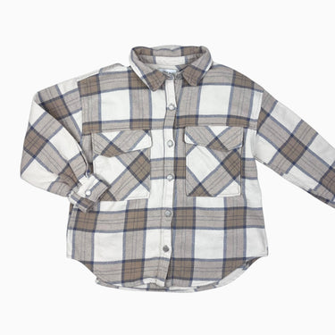 Surchemise vanille carreautée en flanelle 9-10Y