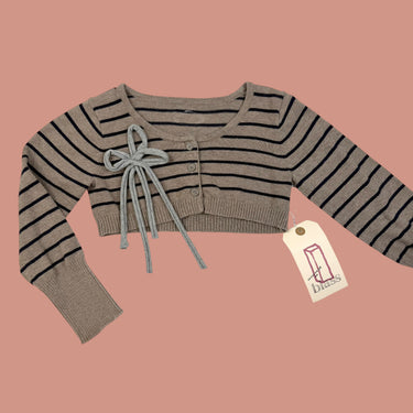 Veste crop rayée fleur 7Y