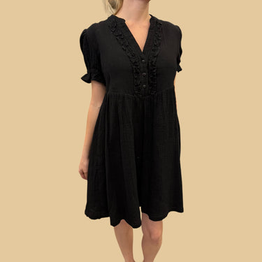 Robe noire en mousseline doublée pour femmes 36EU