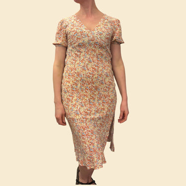 Robe maxi fleurs pêches pour femmes S