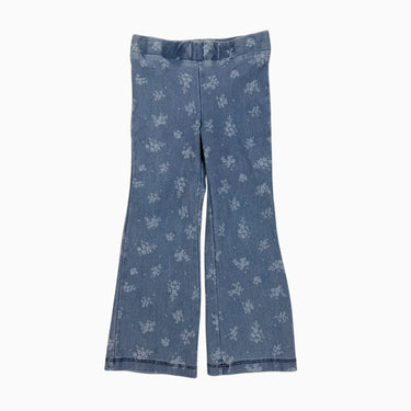Legging flare en coton chambray fleuri 1.5-2Y
