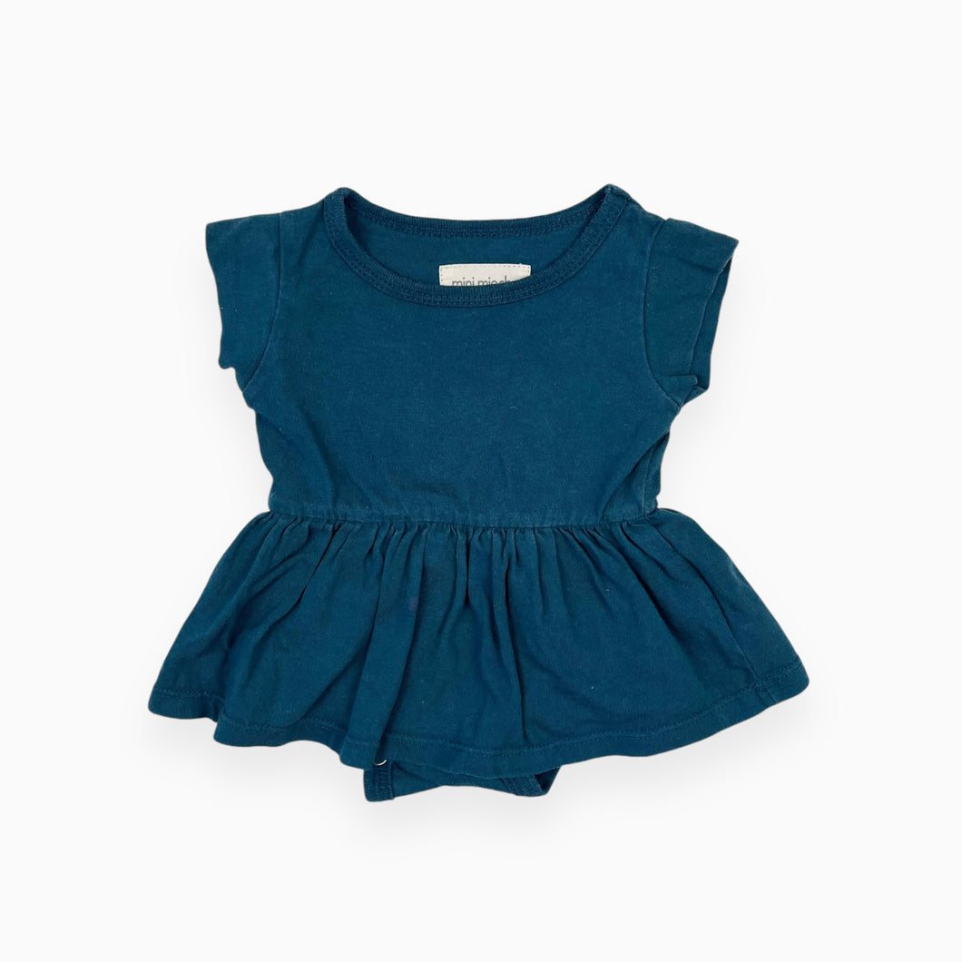 Cache-couche robe teal en coton bio 0-3M