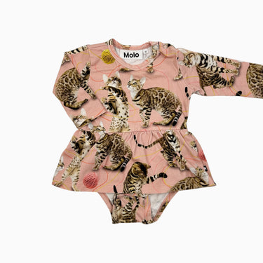 Robe avec cache-couche intégré rose 'chats' 3M