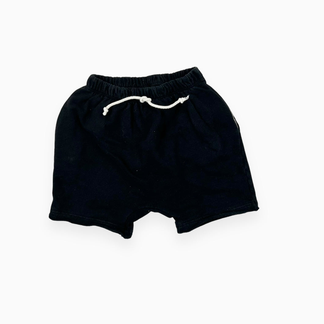 Short noir en coton french terry fait aux É-U 8-9Y