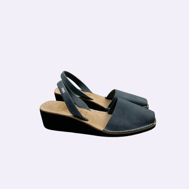 Sandales à plateformes bleues en cuir pour femmes 10US