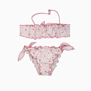 Bikini blanc 'fleurs' 8Y