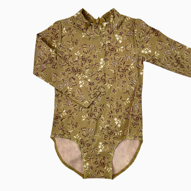 Maillot olive fleuri 3-4Y
