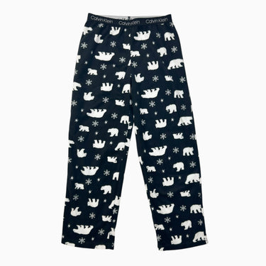 Pantalon noir 'ours' en polar 7-8Y