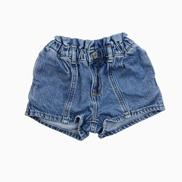 Short à taille élastique en denim 18-24M