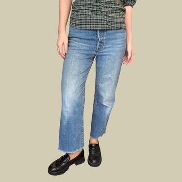 Jeans 'Ribcage Straight' en denim pour femmes 26US