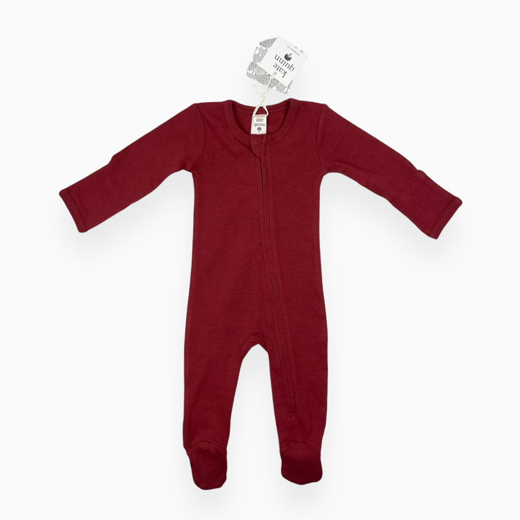 Pyjama rouge carmin en coton bio 3-6M