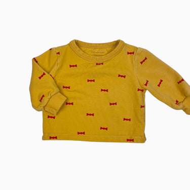 Pull jaune 'boucles' en coton pima 9M