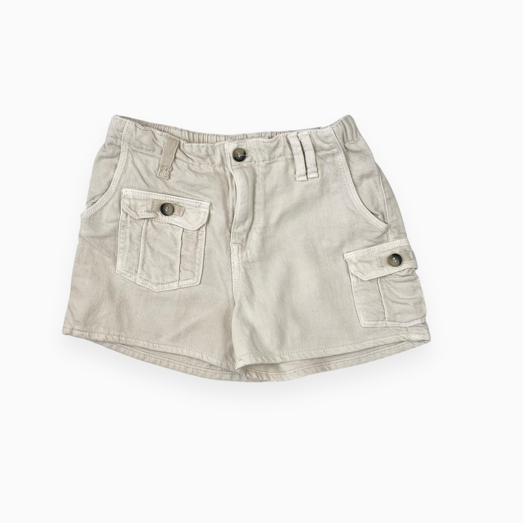 Short crème en coton épais à taille élastique 10Y