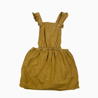 Robe tablier ocre avec bloomer intégré 18M