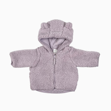 Veste à capuchon mauve en peluche 1-2M