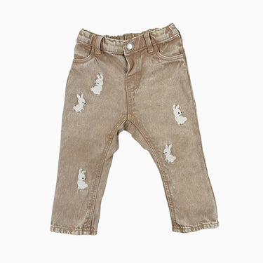 Jeans 'lapins brodés' 9-12M