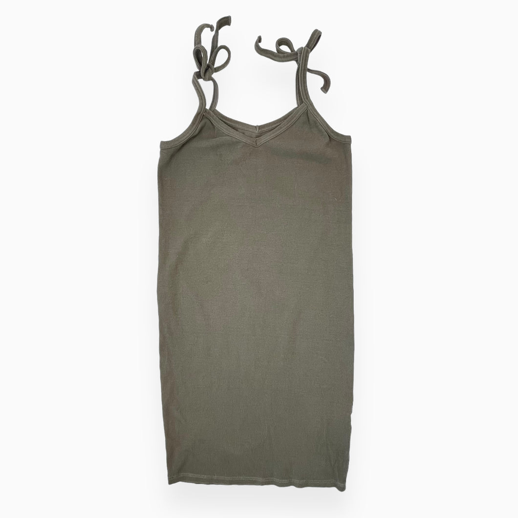 Robe vert moss en coton extensible pour femmes M