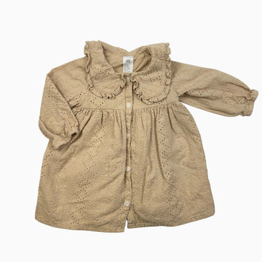 Robe miel en coton broderie anglaise 6-9M