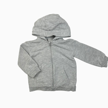 Veste à capuchon grise pâle chinée 9-12M