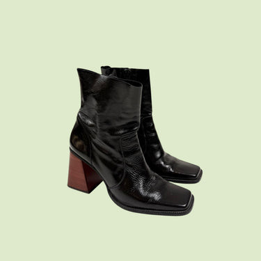 Bottines à talons noires vernies pour femmes 38EU