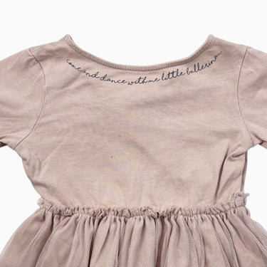 Robe rose avec volant en tulle 9-12M