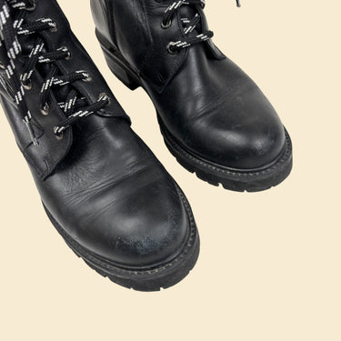 Bottines noires en cuir pour femmes 7.5US