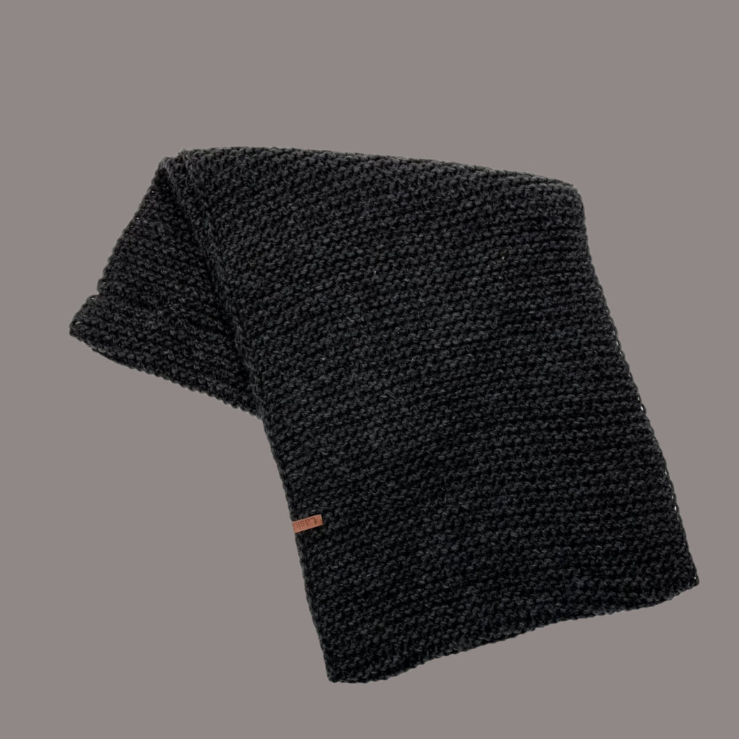 Foulard 'infinity' gris charcoal en tricot de laine pour femmes OS