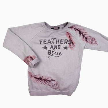 Pull lilas 'Feathers and blue' 8Y