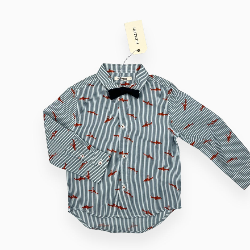 Chemise avec noeud papillon en coton à imprimé épaulard 3Y