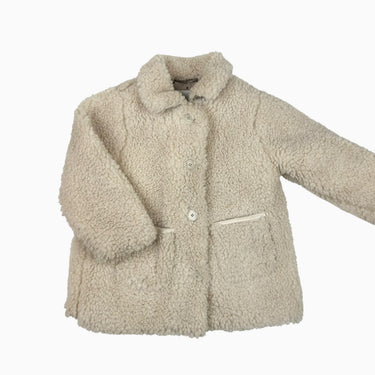 Manteau vanille en sherpa 3-4Y