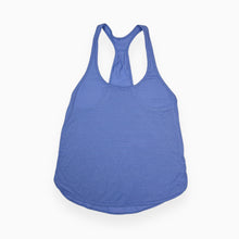 Charger l&#39;image dans la galerie, Cami bleu periwinkle de sport à fines rayures &#39;racer back&#39; en nylon extensible pour femmes 6 US
