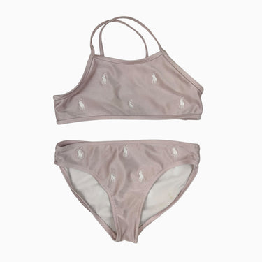 Bikini rose satiné 'logo emblématique' 5Y