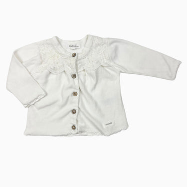 Cardigan blanc avec broderie en coton 68CM (6m)