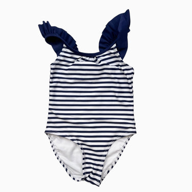 Maillot rayé marine à volants 1.5-2Y