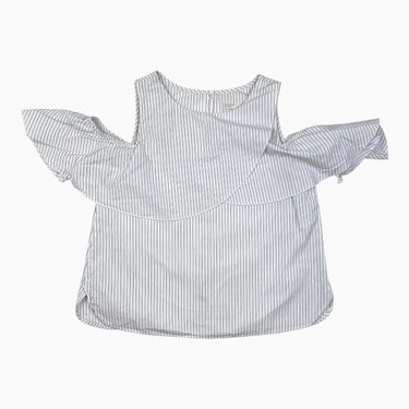 Blouse blanche à rayures avec découpes 13-14Y
