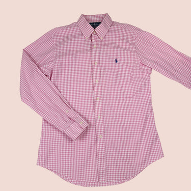 Chemise à vichy rose en coton pour femmes M