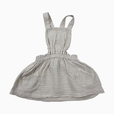 Robe tablier crème en mousseline 18-24M
