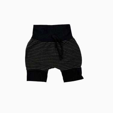 Short noir à rayures grises en rayonne de bambou et coton 12-24M