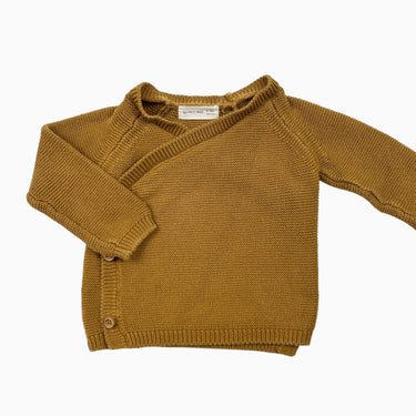 Pull kimono caramel en tricot 6-12M