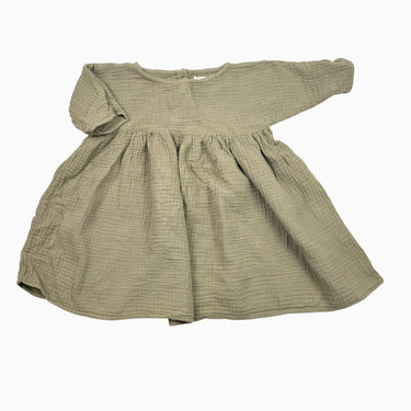 Robe kaki en mousseline 12-18M