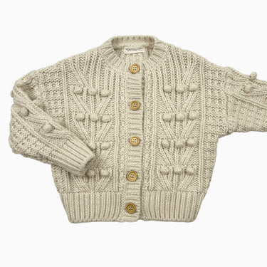 Cardigan vanille popcorn en tricot 2-3Y