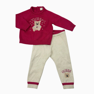Ensemble fushia 'ourson' en tricot 6-9M