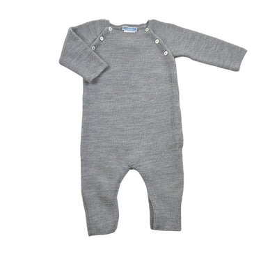 Combi grise en tricot de laine mérino 6M
